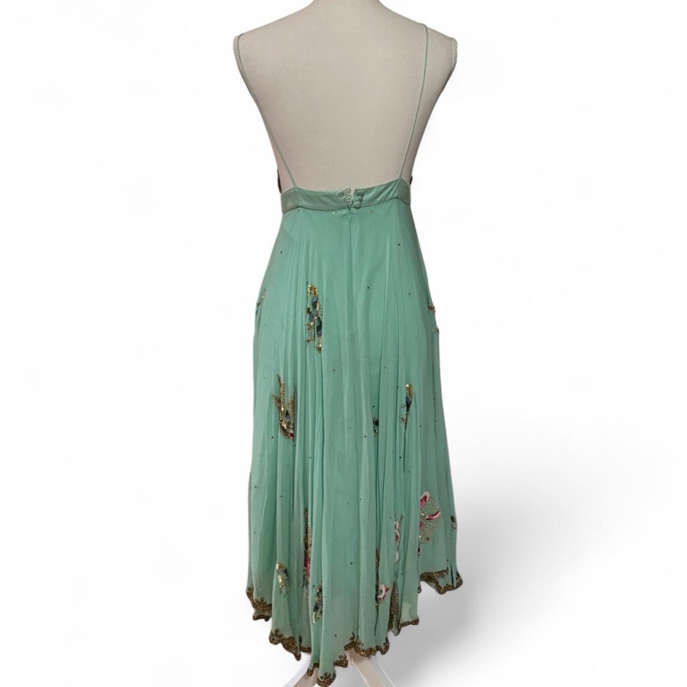 SILK Mint Green Embellished Spaghetti Strap Dress - Matthew Williamson - Picture 5 of 5